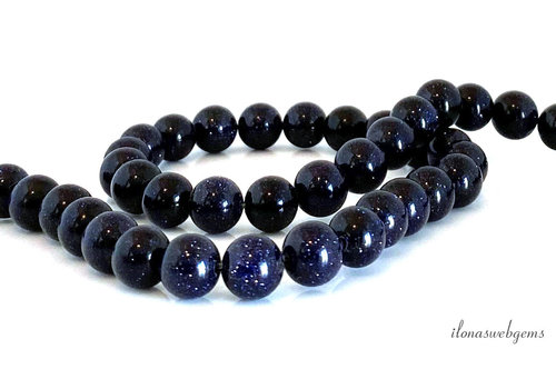 Blue Goldstone beads round approx. 8mm