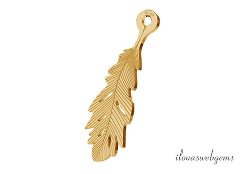 14krt gouden bedel veertje