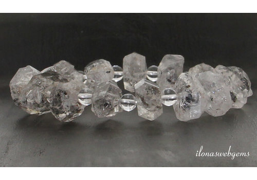 Herkimer Diamond kralen armband ca 19cm