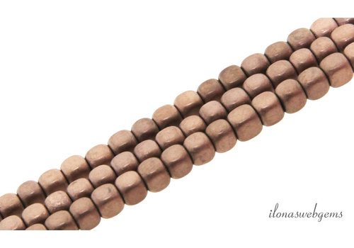 Hämatit Perlen Würfel rosé ca. 3x3mm