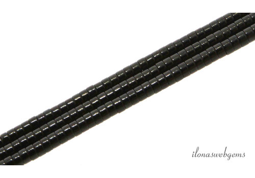 Hämatitperlen Rohrperle schwarz ca. 2x1mm