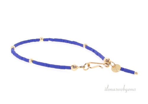 Inspiratie: Armband Tibetaanse Howliet Lapis met Gold Filled spacers