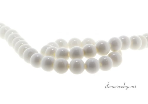 Shell beads white around 6mm