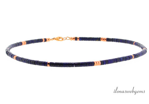 Inspiration: Necklace Hematite and Lapis Lazuli Heishi