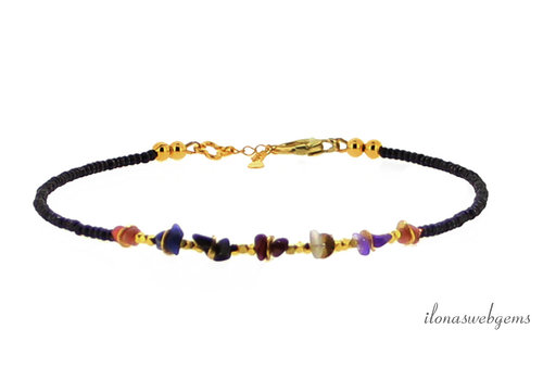 Inspiration: Halskette aus gespaltenem Edelstein, Hämatit und Vermeil