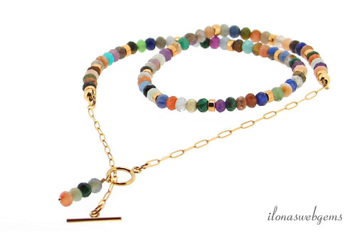 Inspiration: Necklace faceted gemstone mix Gold Filled link