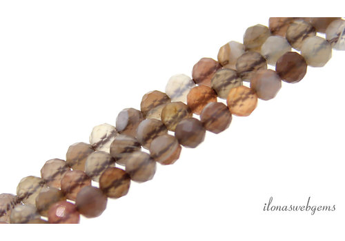 Botswana Agate beads round faceted around 3mm