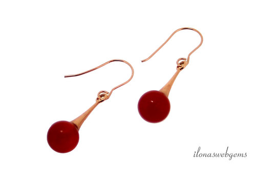 Rosé Vermeil earwires Bail Carnelian
