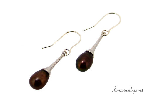 Sterling silver earwires Bail with Freshwater pearl