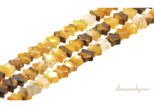 Tiger eye beads star about 4mm