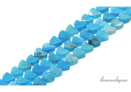 Blue Howlite beads heart about 4mm