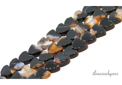 Stripe Agate beads heart about 6mm
