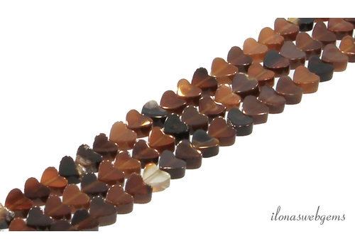 Brown Stripe Agate beads heart about 4mm