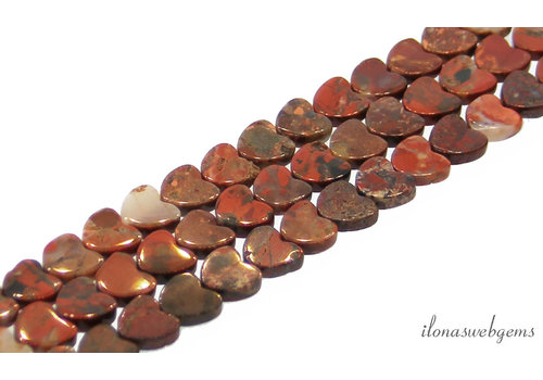 Red Jasper beads heart about 8mm