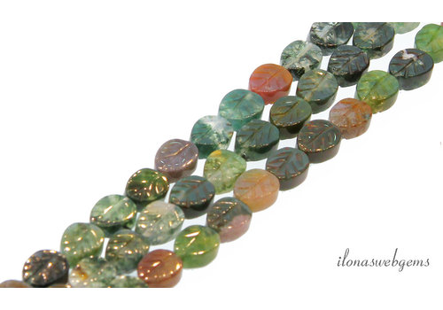 Indisches Achatperlenblatt ca. 8x6mm