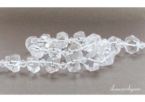 Bergkristal kralen "Herkimer" ca. 14x10mm
