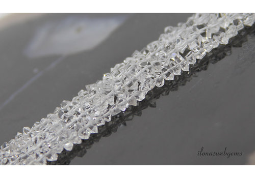 Herkimer Diamond kralen op -en aflopend van ca.7x3 tot4x3mm