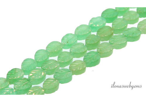Aventurine beaded leaf about 8x6mm