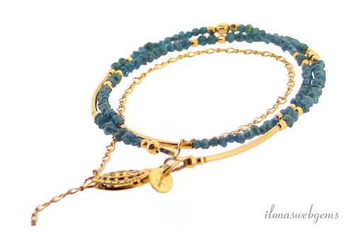 Inspiration:| Blue Diamond beads-Gold filled necklace