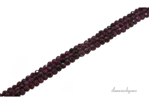Garnet beads mini facet round approx. 2mm