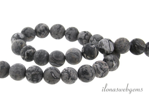 Gray crazy Agate beads matt round gray around 12mm