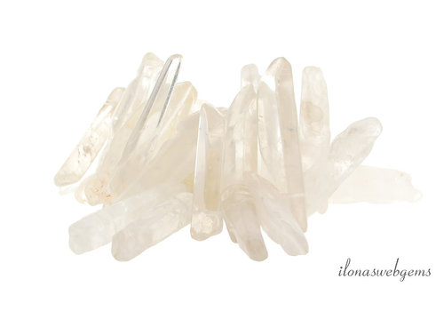 Rock crystal obelisk beads approx. 51x10mm to 65x16mm