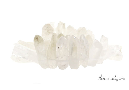 Rock crystal obelisk beads approx. 45x8mm to 33x11mm