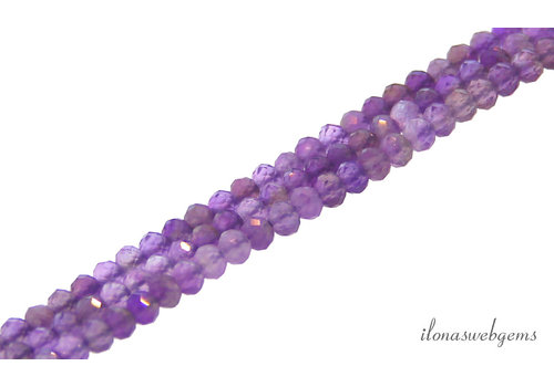 Amethystperlen facettiert rund ca. 3x2mm