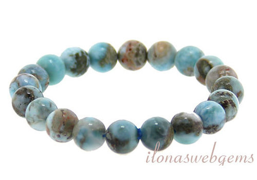 Larimar armband kralen rond ca. 9mm