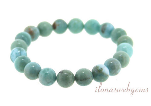 Larimar bracelet beads A quality round about 9mm