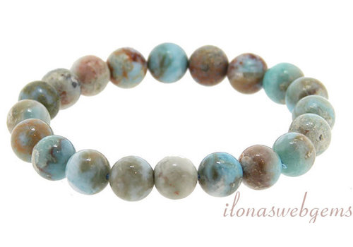 Larimar-Armbandperlen ca. 10 mm