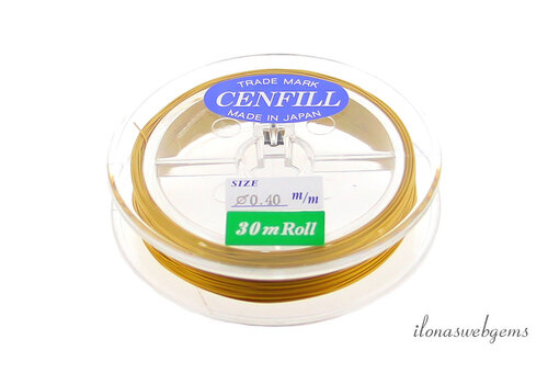 Cenfill RVS gecoat rijgdraad goud 0.40mm (7 draads)
