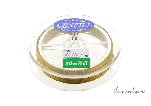 Cenfill RVS gecoat rijgdraad goudkleur  0.30mm (7 draads)