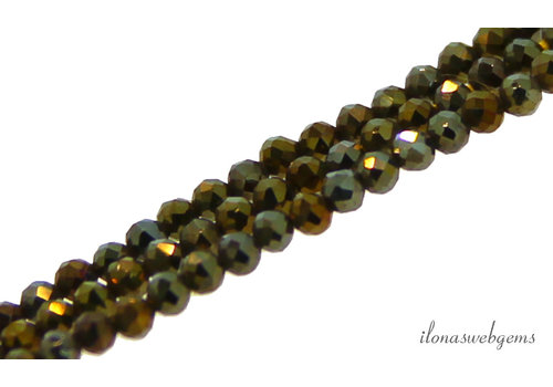 Green mystic Spinel mini faceted roundel approx. 2x1.5mm