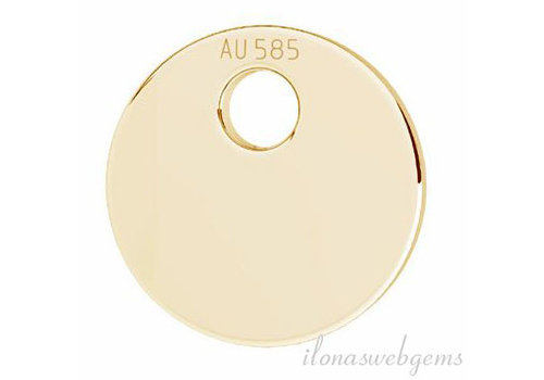 14 karaat gouden label ca. 5mm