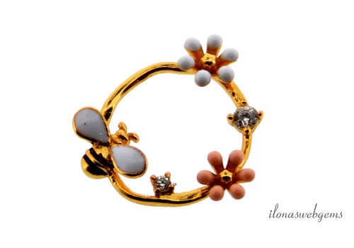 18 Karat Vermeil-Anschluss, ca. 16 mm