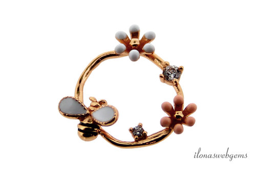 Vermeil connector approx. 16mm warm gold color