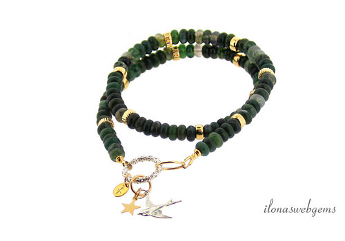 Inspiration: Necklace with Moss Agate and Sterling silver and Gold Filled