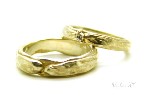 Wedding rings 14 kt yellow gold