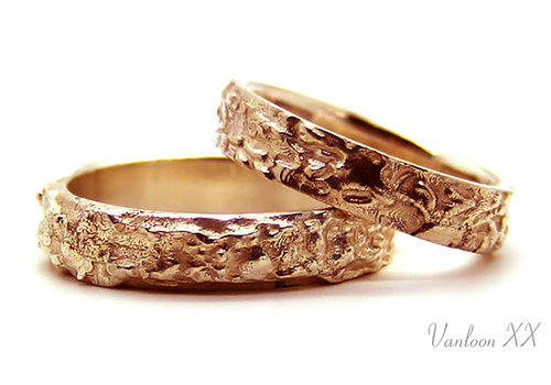 Wedding rings 14 kt rose gold
