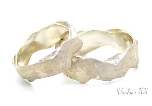 Wedding rings 14 kt white gold