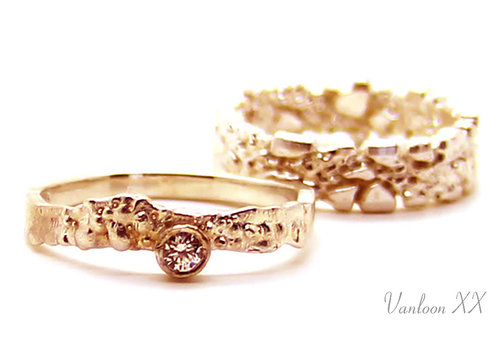 Wedding rings 14 kt rose gold