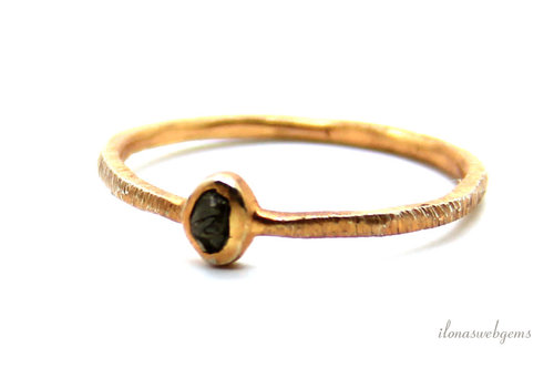 rough vermeil ring with rough diamond