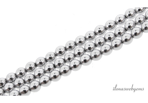 Hematite beads silver around 6mm