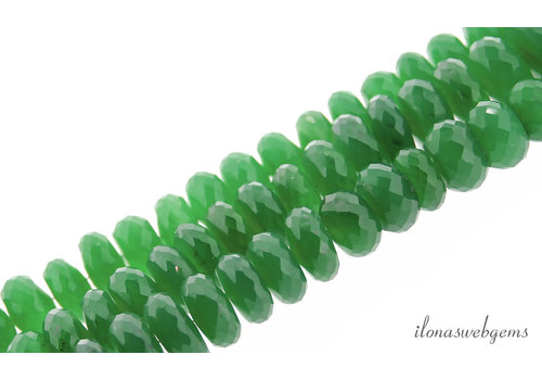 Grüne Onyxperlen facettierte Ronde aufsteigend und absteigend ca. 16x9x7mm AA-Qualität