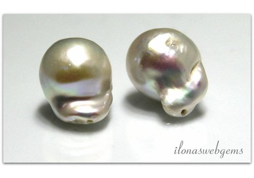 1 paar Barokparels grote maat ca. 22x14mm AA kwaliteit