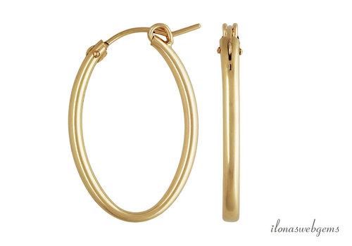 14/20 Gold filled hoop earrings oval approx. 30x18mm