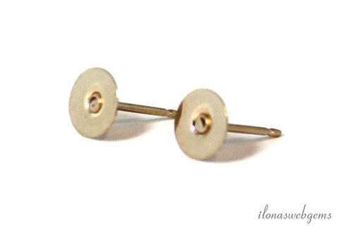 14k/20 Gold filled stud earrings for cabochon 10mm