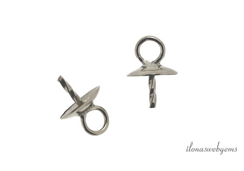 1 stuk sterling zilveren parelhanger/ kralenhanger ca. 5mm