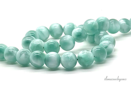 Green Angelite beads round approx. 6mm